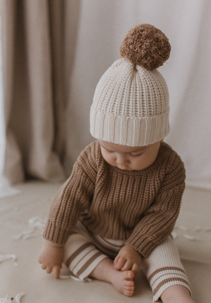 Belle & Sun Beanie - Natural Cedar