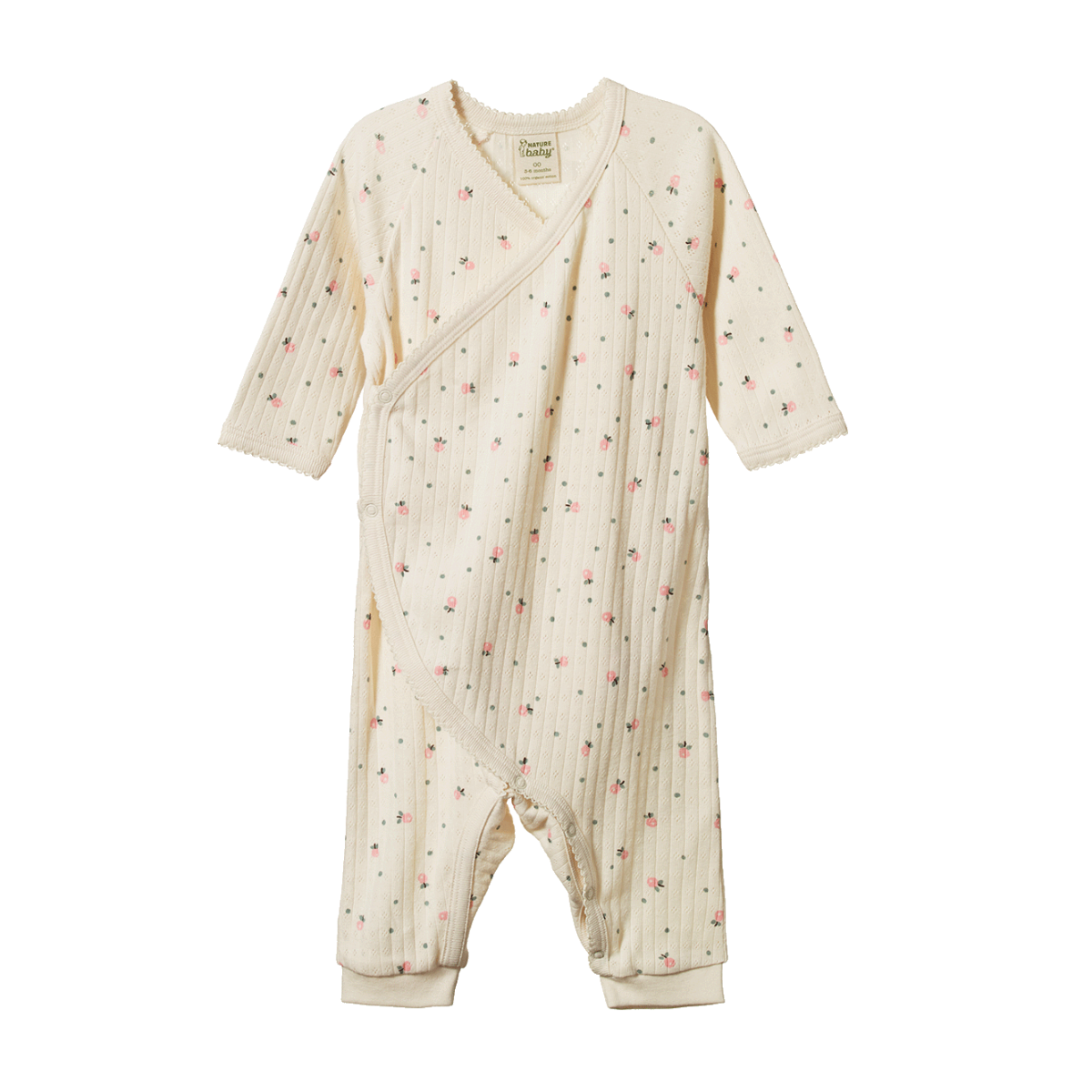 Nature Baby KIMONO STRETCH & GROW POINTELLE - POSEY BLOSSOM