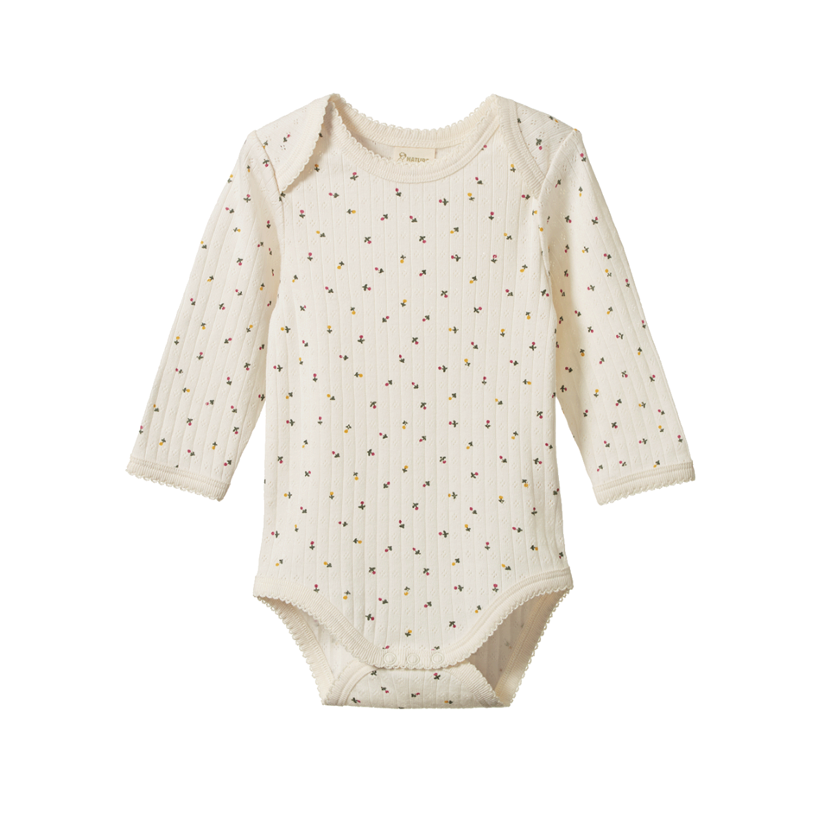 Nature Baby Long Sleeve Bodysuit Pointelle- Aster Floral