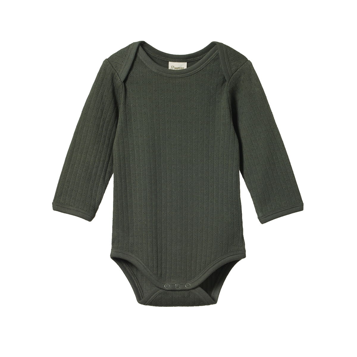 Nature Baby Long Sleeve Bodysuit Pointelle- Thyme