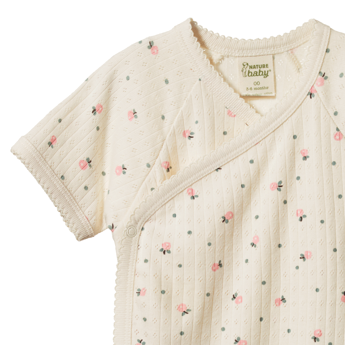 Nature Baby Short Sleeve Kimono Bodysuit - Posey Blossom