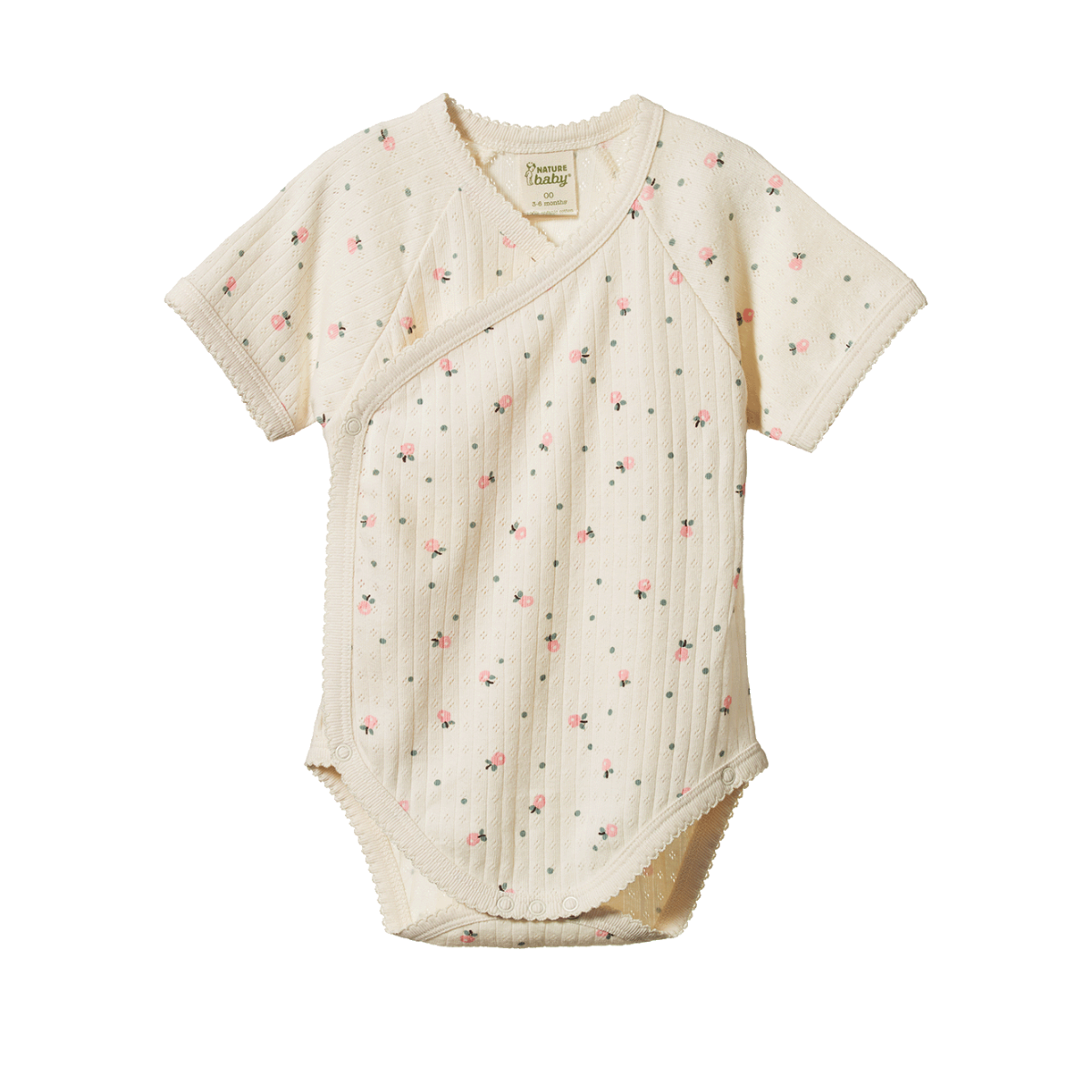 Nature Baby Short Sleeve Kimono Bodysuit - Posey Blossom