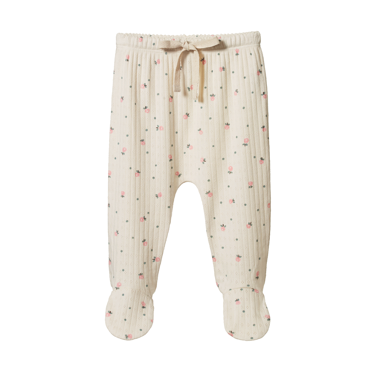 Nature Baby Pointelle Footed Rompers - Posey Blossom