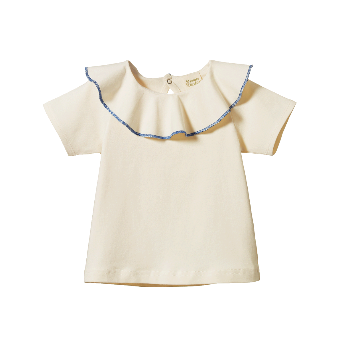 Nature Baby Short Sleeve Tate Ruffle Top - Natural