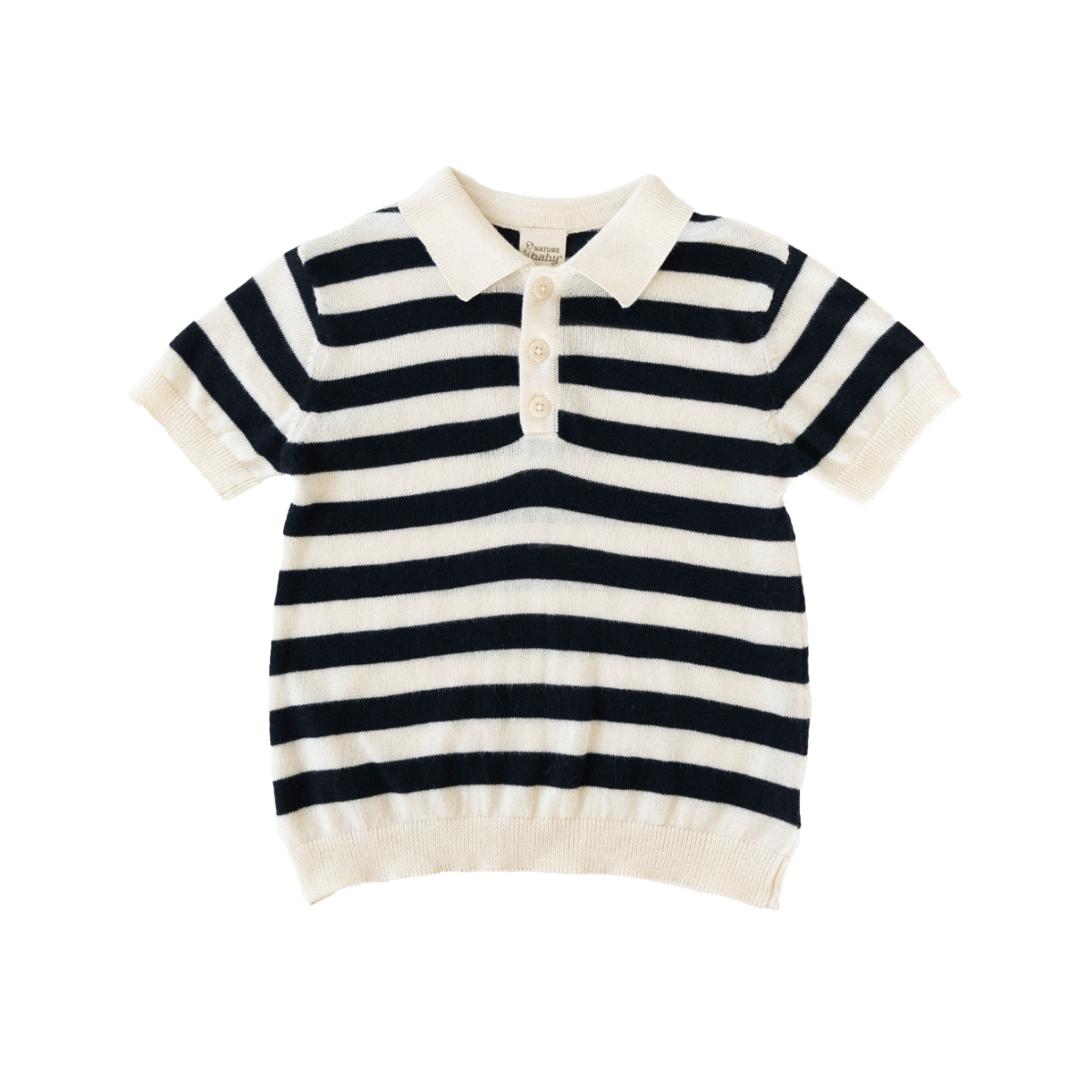 Nature Baby Stevie Polo -Navy Bold Stripe