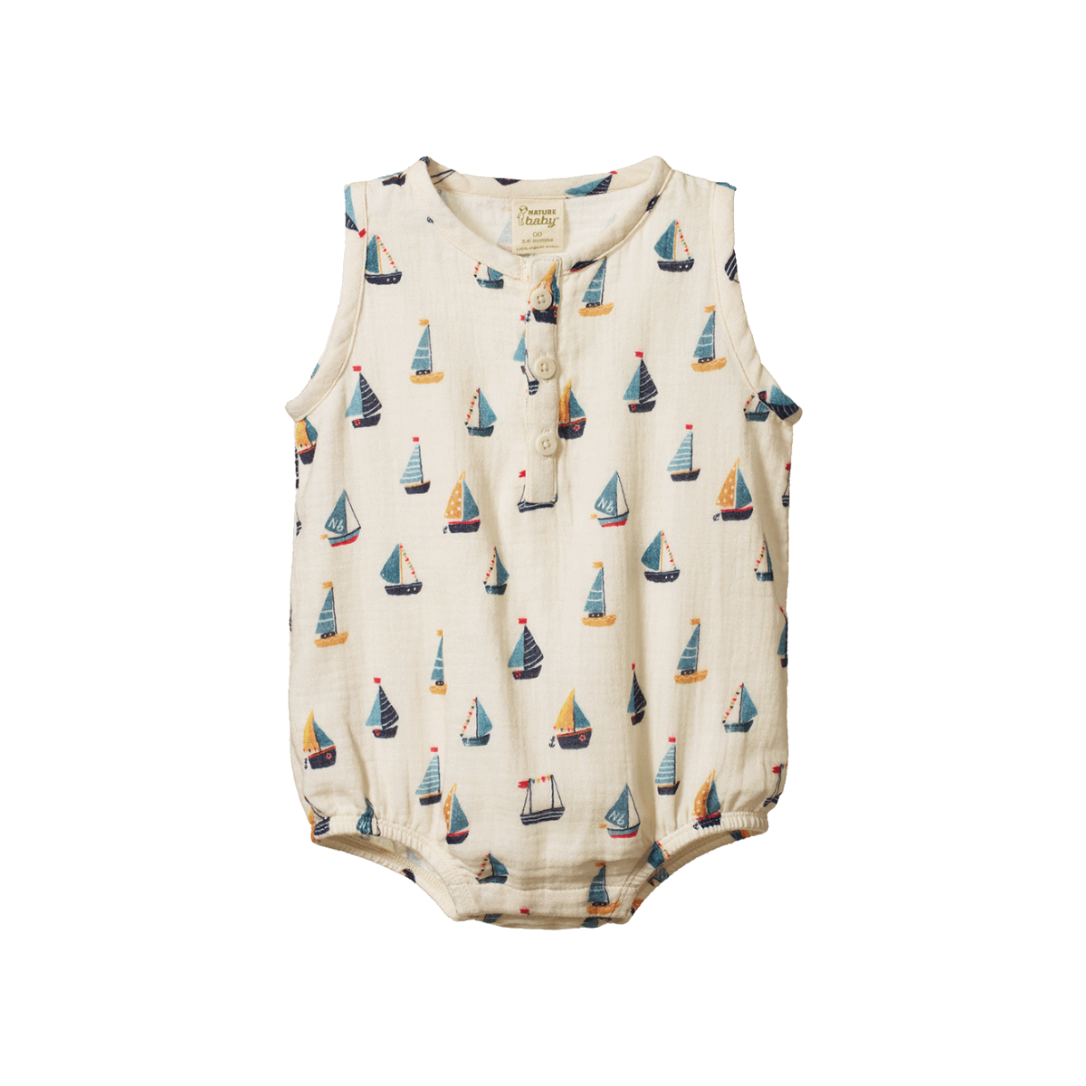 Nature Baby Cedar Suit Muslin- Regatta Print