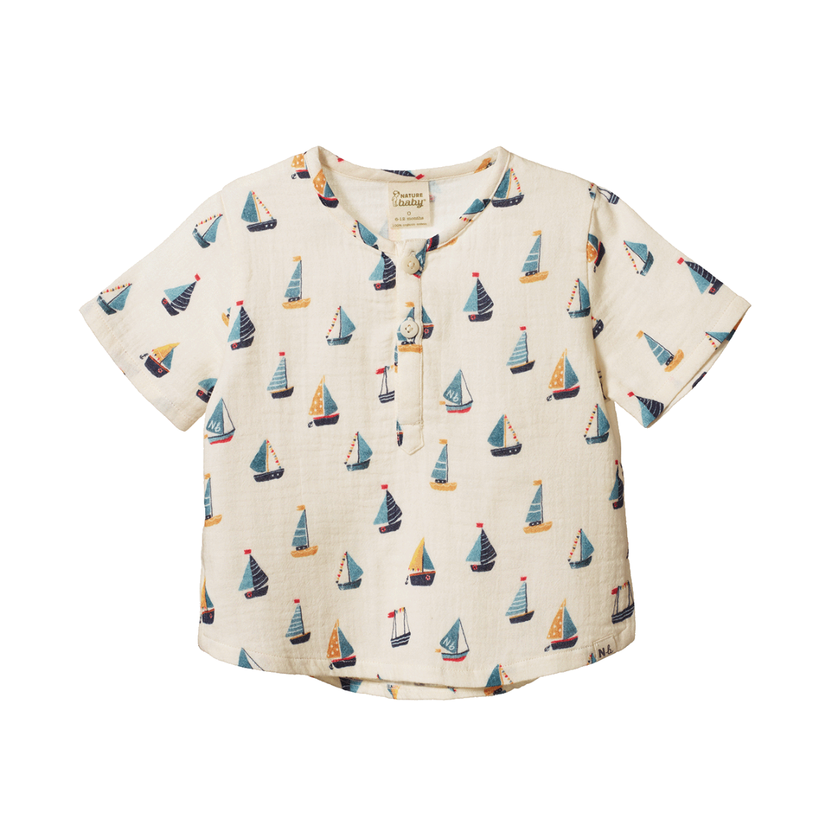 Nature Baby Short Sleeve Caravan Shirt Muslin- Regatta Print