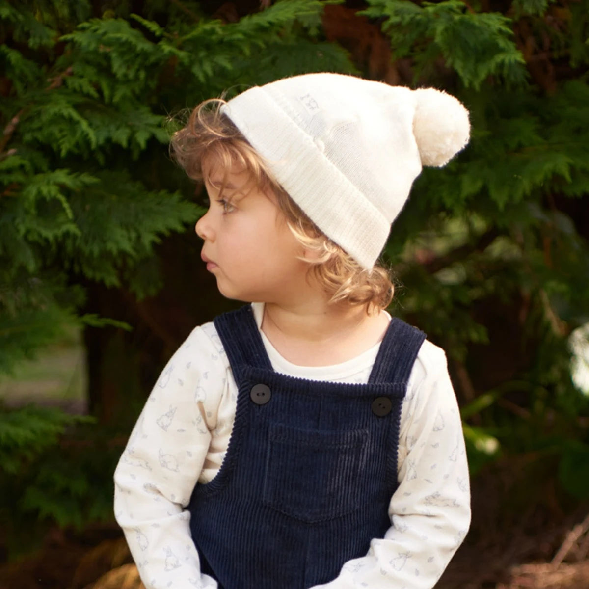 Nature Baby Alpine Pom Pom Beanie - Natural