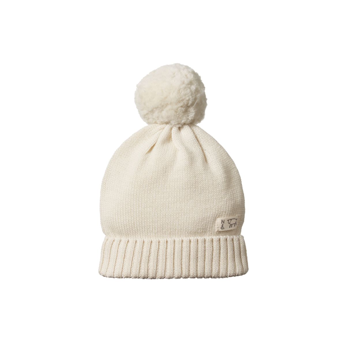 Nature Baby Alpine Pom Pom Beanie - Natural