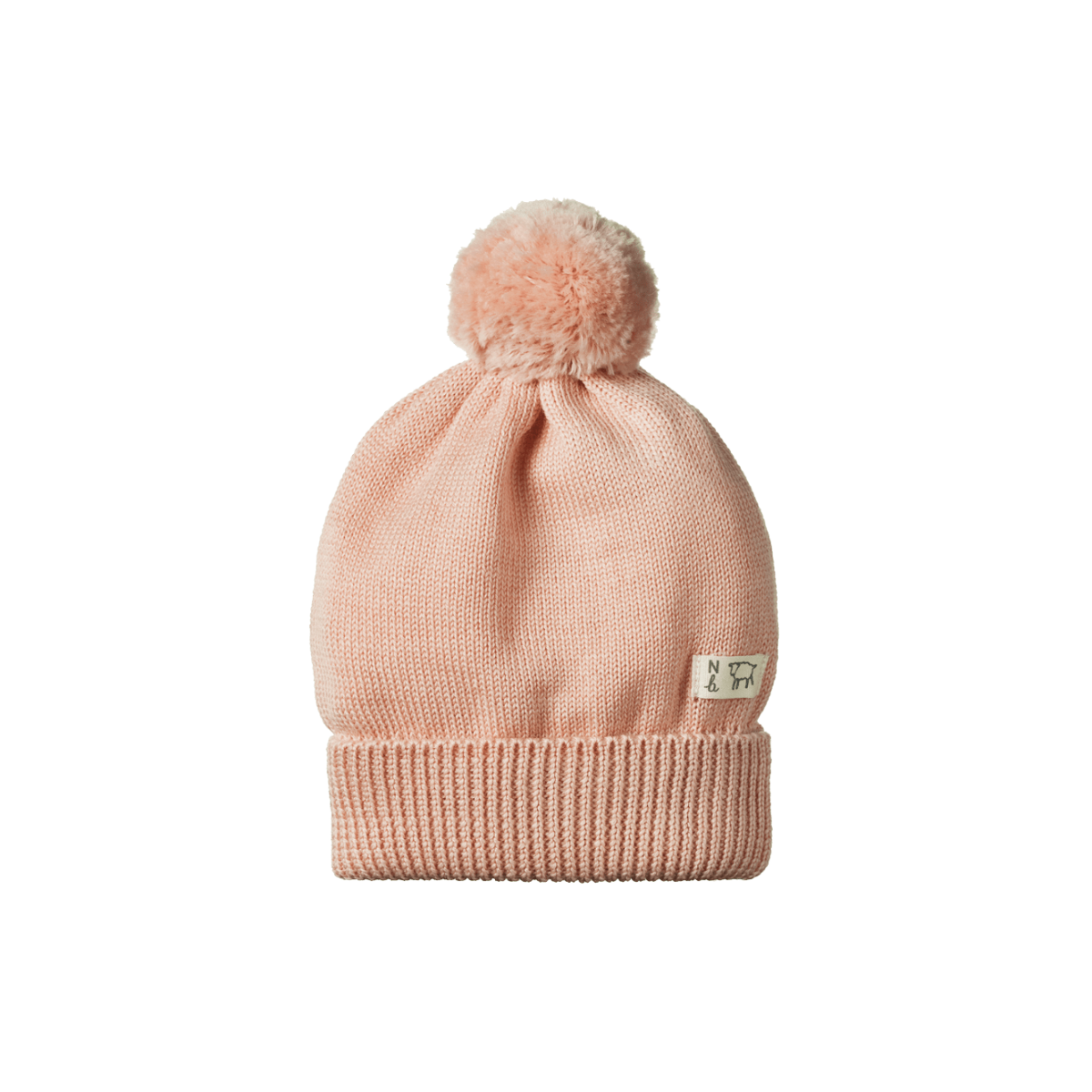 Nature Baby Alpine Pom Pom Beanie - Rose Dust