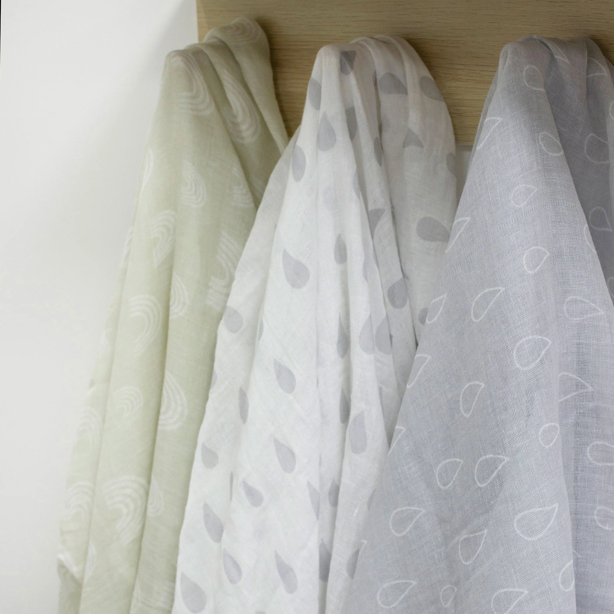 Bubba Blue Nordic 3pk Muslin Wraps Grey/Sand