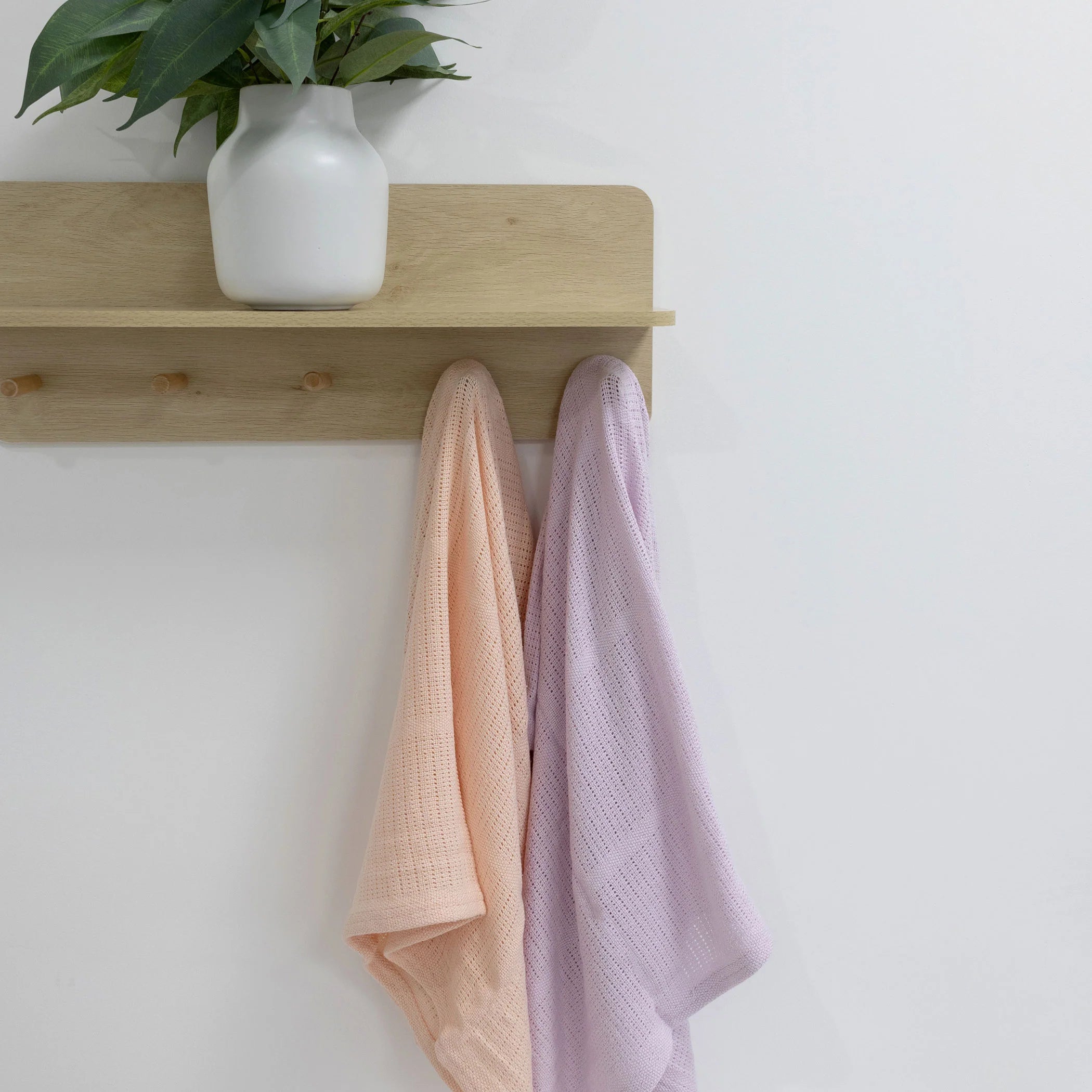 Bubba Blue Nordic 2pk Cellular Blanket Peach/Lilac