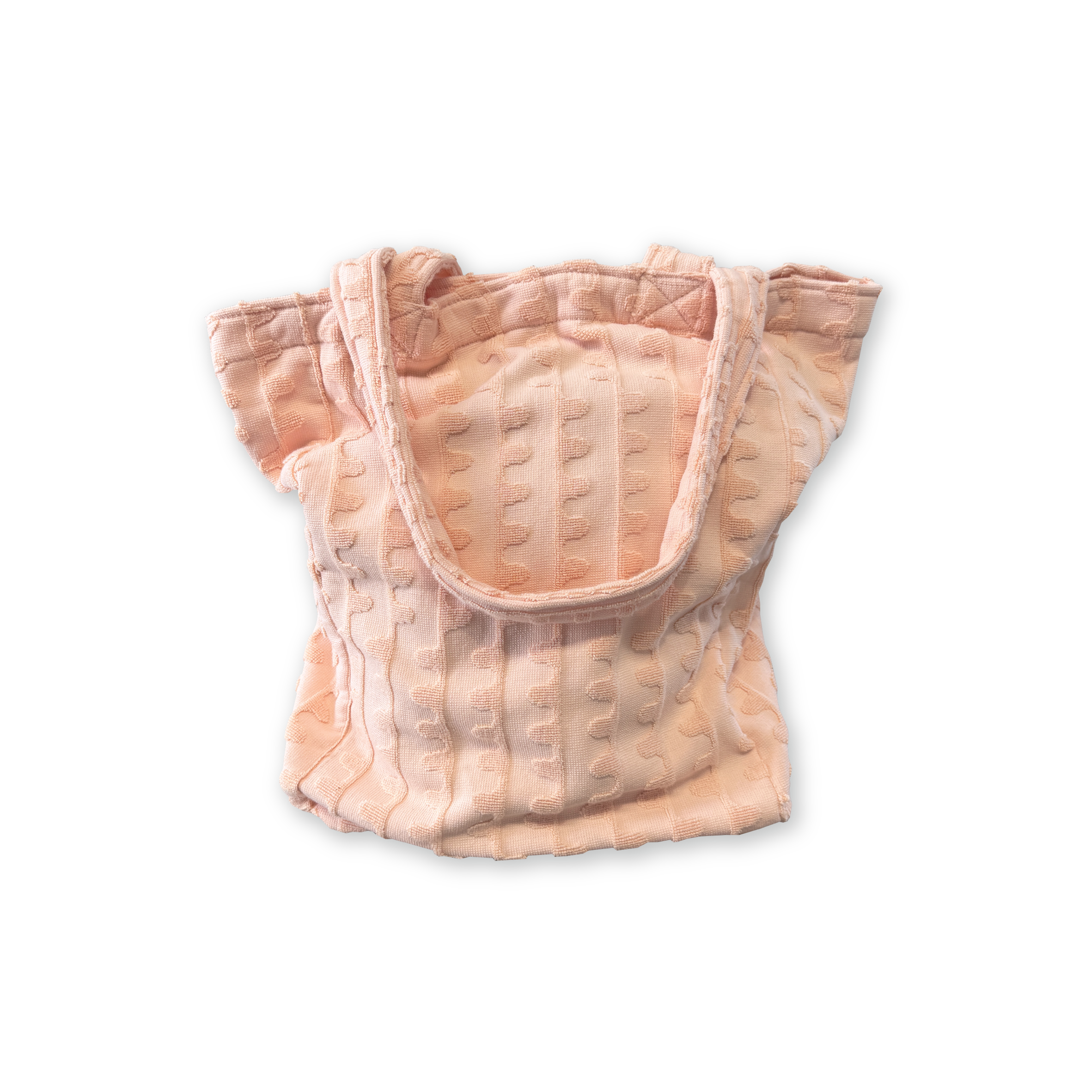 Grown Terry Towelling Flow Beach Tote - Peachy