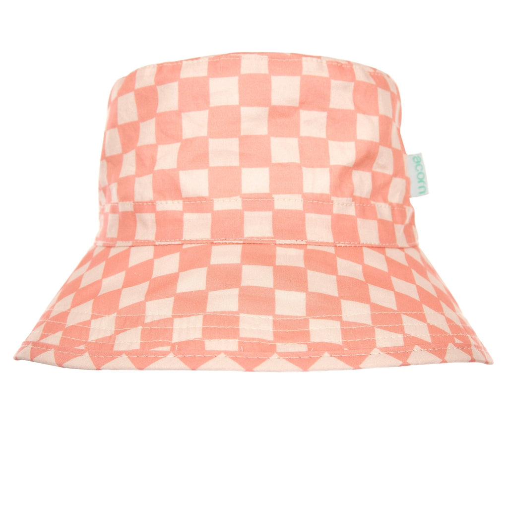 Acorn Kids Pink Checks Broad Brim Bucket Hat