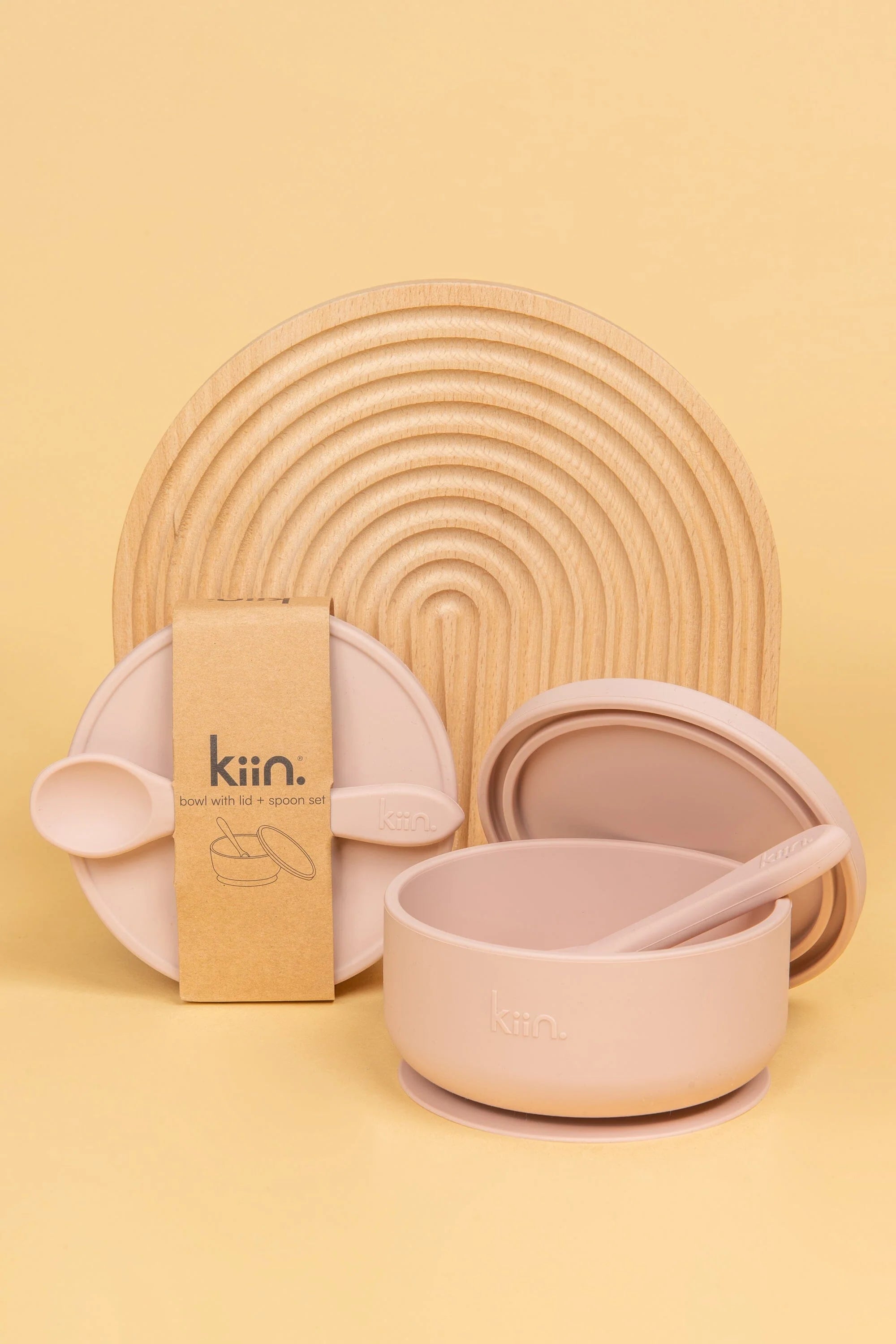 Kiin Silicone Suction Bowl Set with Lid and Spoon - Blossom