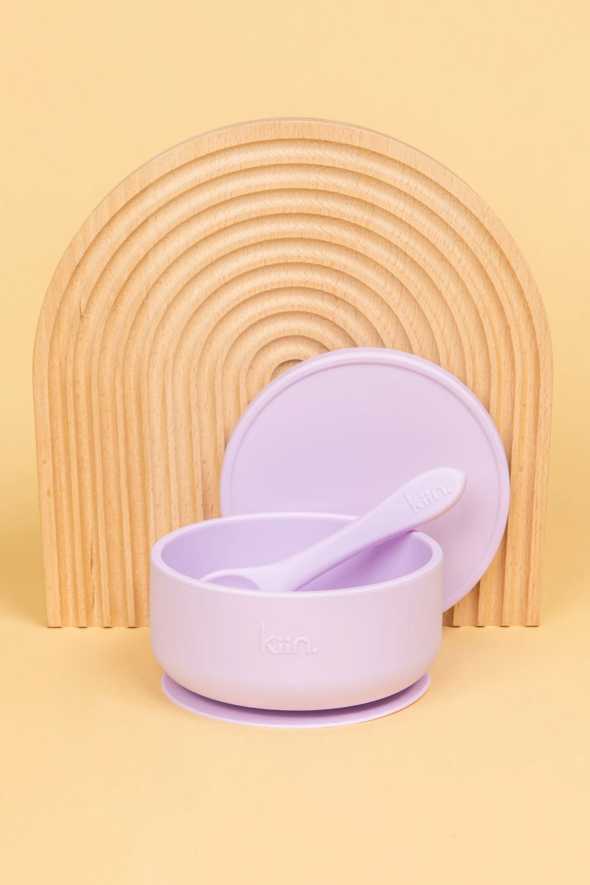 Kiin Silicone Suction Bowl Set with Lid and Spoon - Lilac