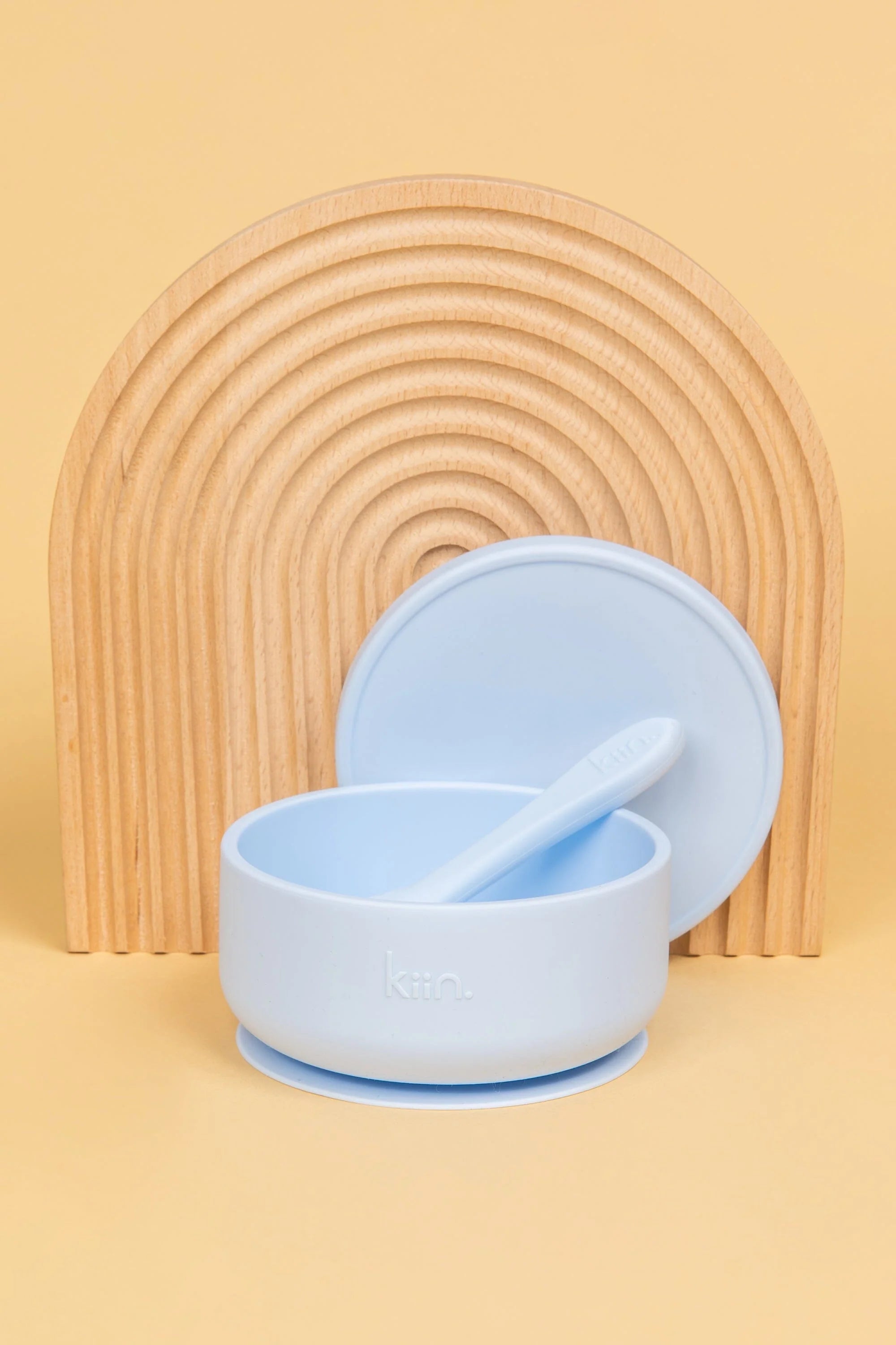 Kiin Silicone Suction Bowl Set with Lid and Spoon - Pastel Sky