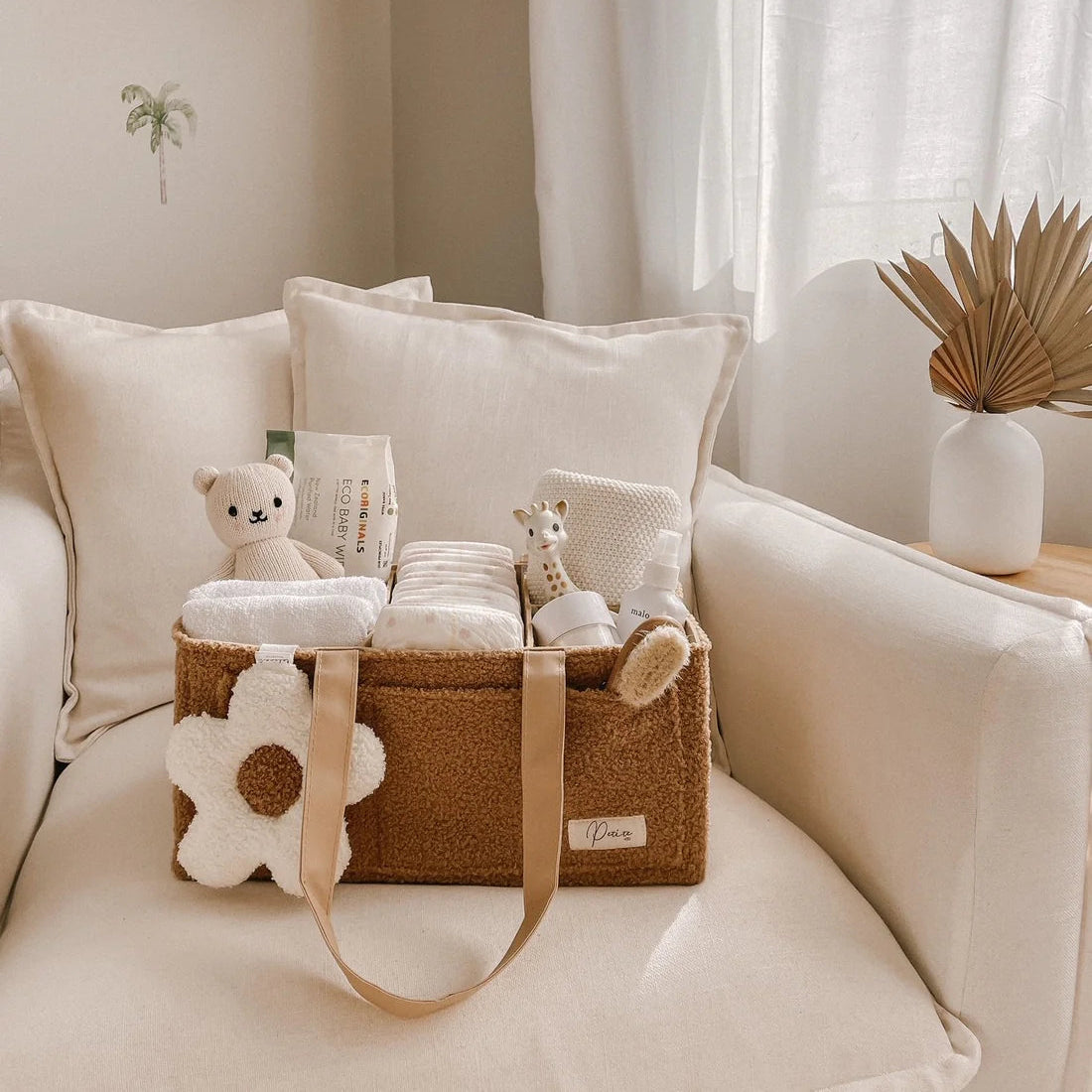Petite Co Nappy Caddy Organiser- Teddy Brown