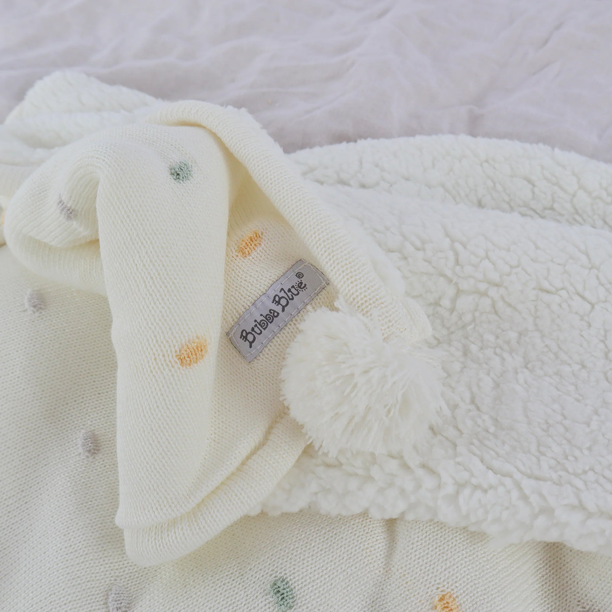Bubba Blue Confetti Cot Knit Blanket - White Multi